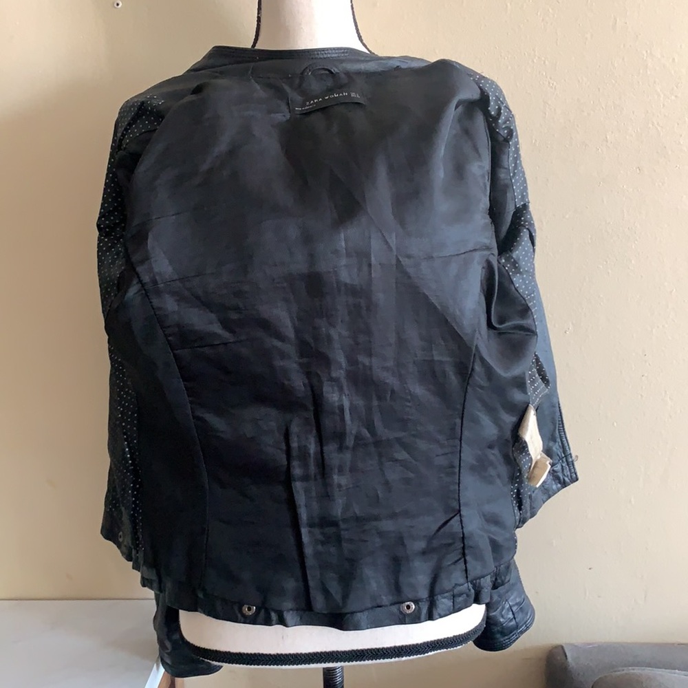 Zara Lamb Leather Biker Jacket - Picture 6 of 16
